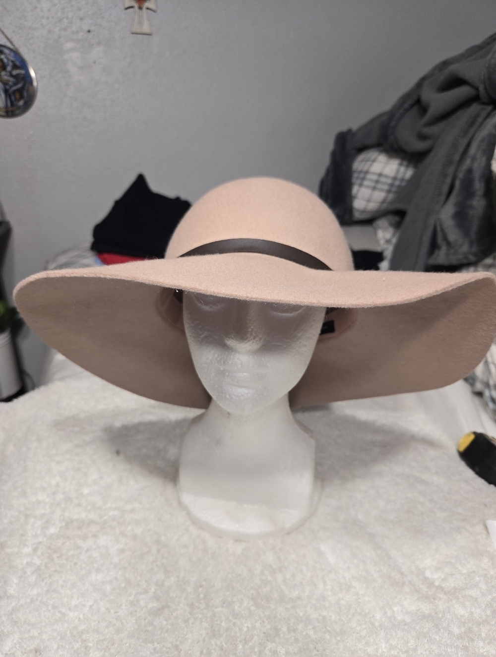 Halogen Mauve Floppy Hat Adjustable 100% Wool